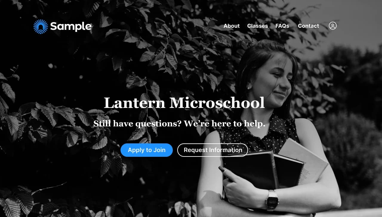 Lantern Microschool — a black and white outdoor template