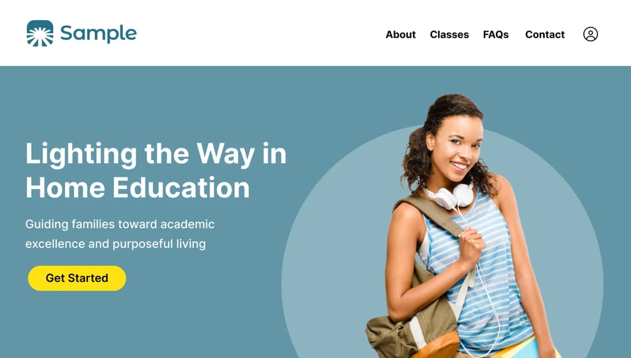 Lighting the Way in Home Education — a teal template